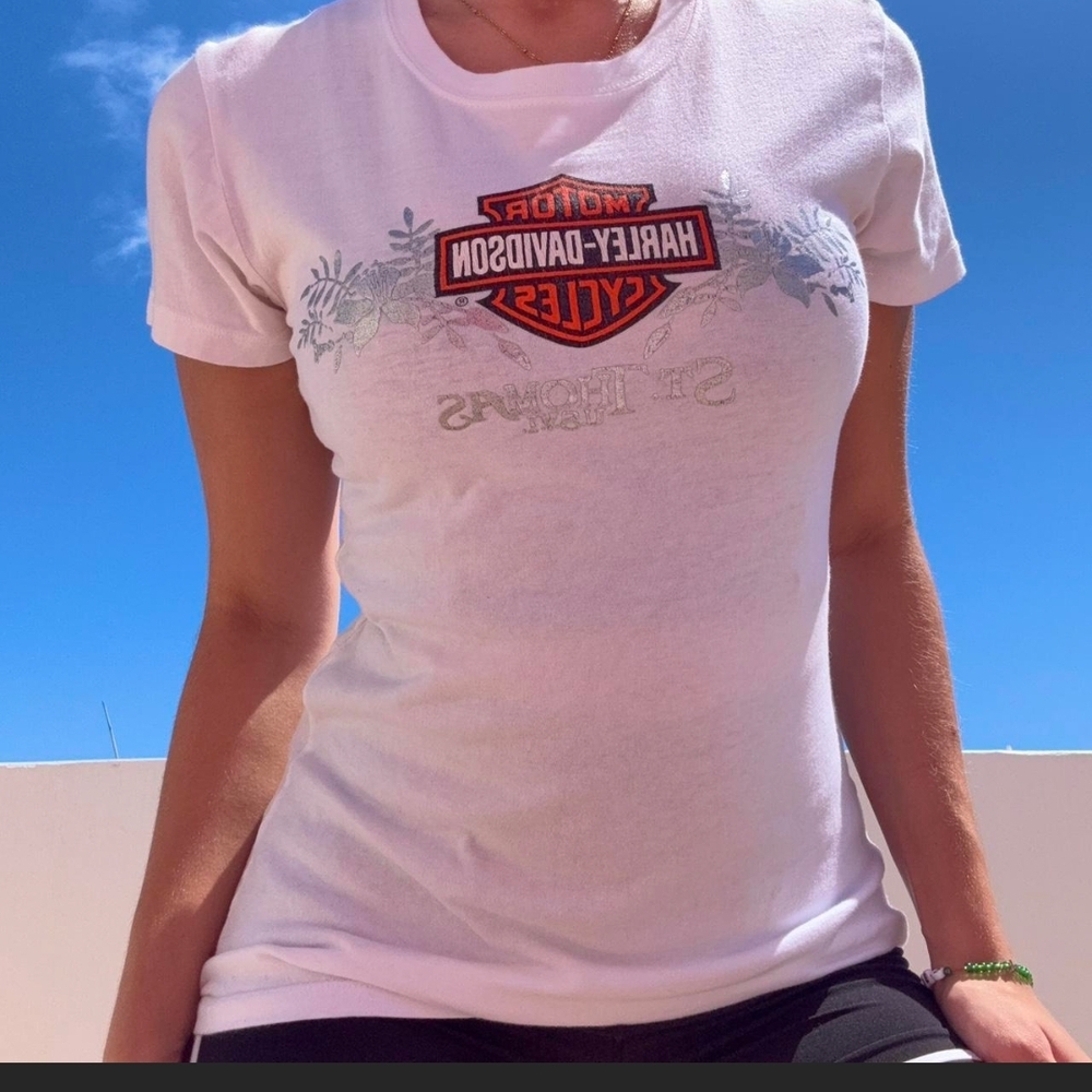 Harley-Davidson White Tee with Orange Logo